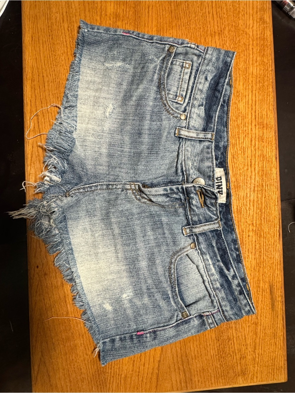 PINK Victoria's Secret Faded Blue Frayed Hem Denim Shorts